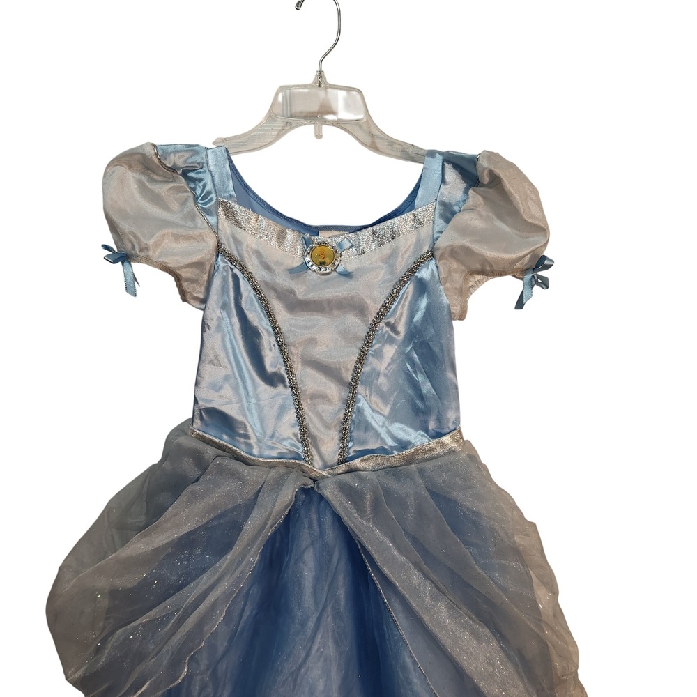 Disney Store Cinderella Costume Dress Girls Size 9/10 Blue Silver‎ Sparkle